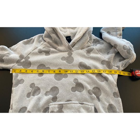 Disney Mickey‎ Fleece Lounge Hoodie Women Small Grey Pajamas PJs Plush Cozy Warm - Picture 13 of 16